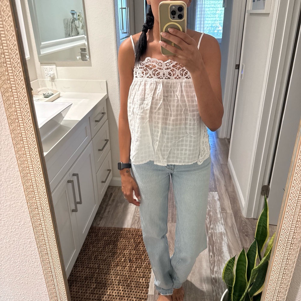 American Eagle Outfitters White Textured Cami